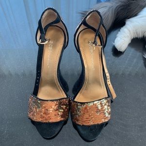 BCBG generation heels with gold sequins